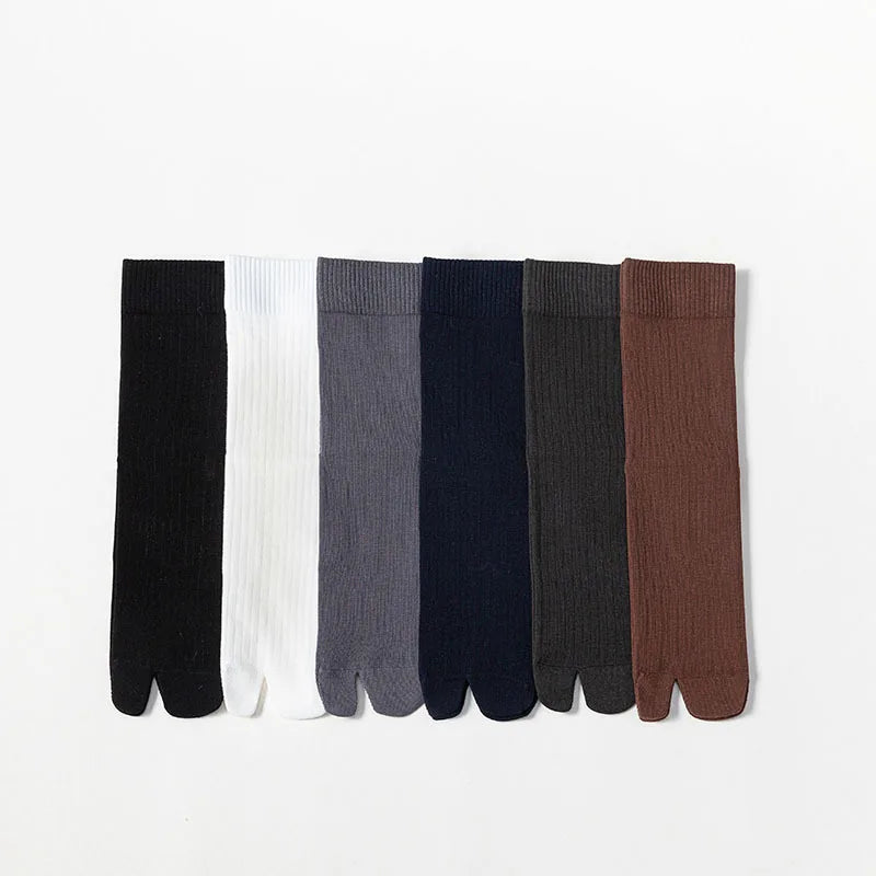 Men’s 2-Toe Tabi Socks – Split Toe Cotton Socks for Flip Flops & Casual Wear