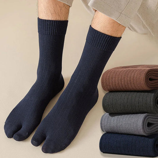 Men’s 2-Toe Tabi Socks – Split Toe Cotton Socks for Flip Flops & Casual Wear