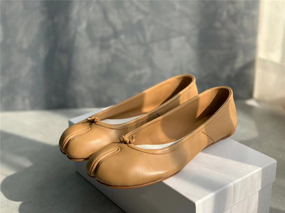 Luxury Tabi Ballet Flats Soft Leather Unique Style