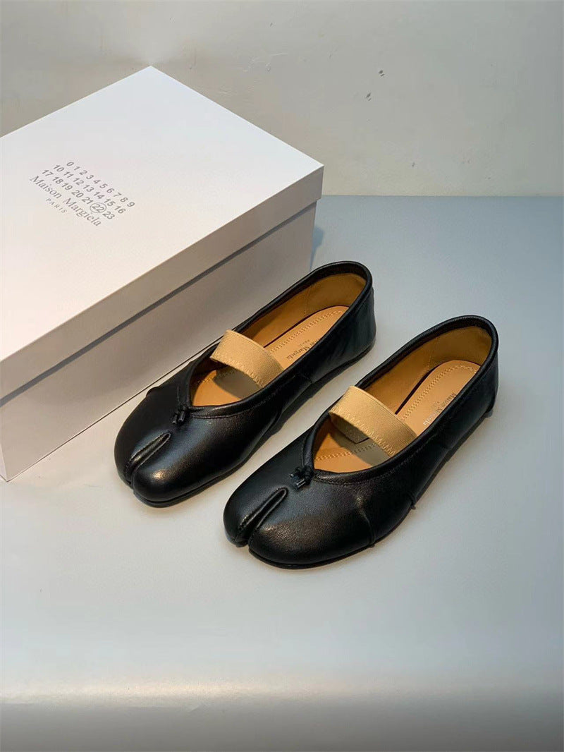 Luxury Tabi Ballet Flats Soft Leather Unique Style