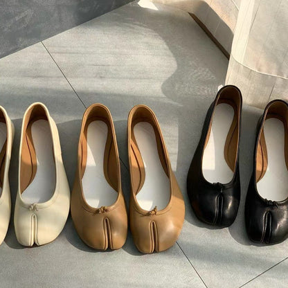 Luxury Tabi Ballet Flats Soft Leather Unique Style