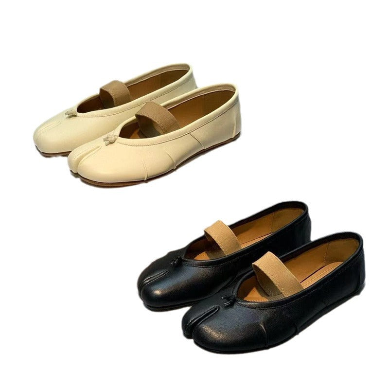 Luxury Tabi Ballet Flats Soft Leather Unique Style