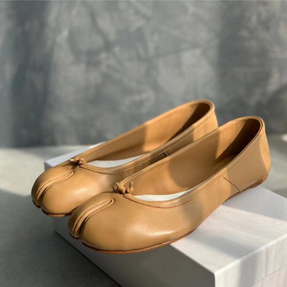 Luxury Tabi Ballet Flats Soft Leather Unique Style