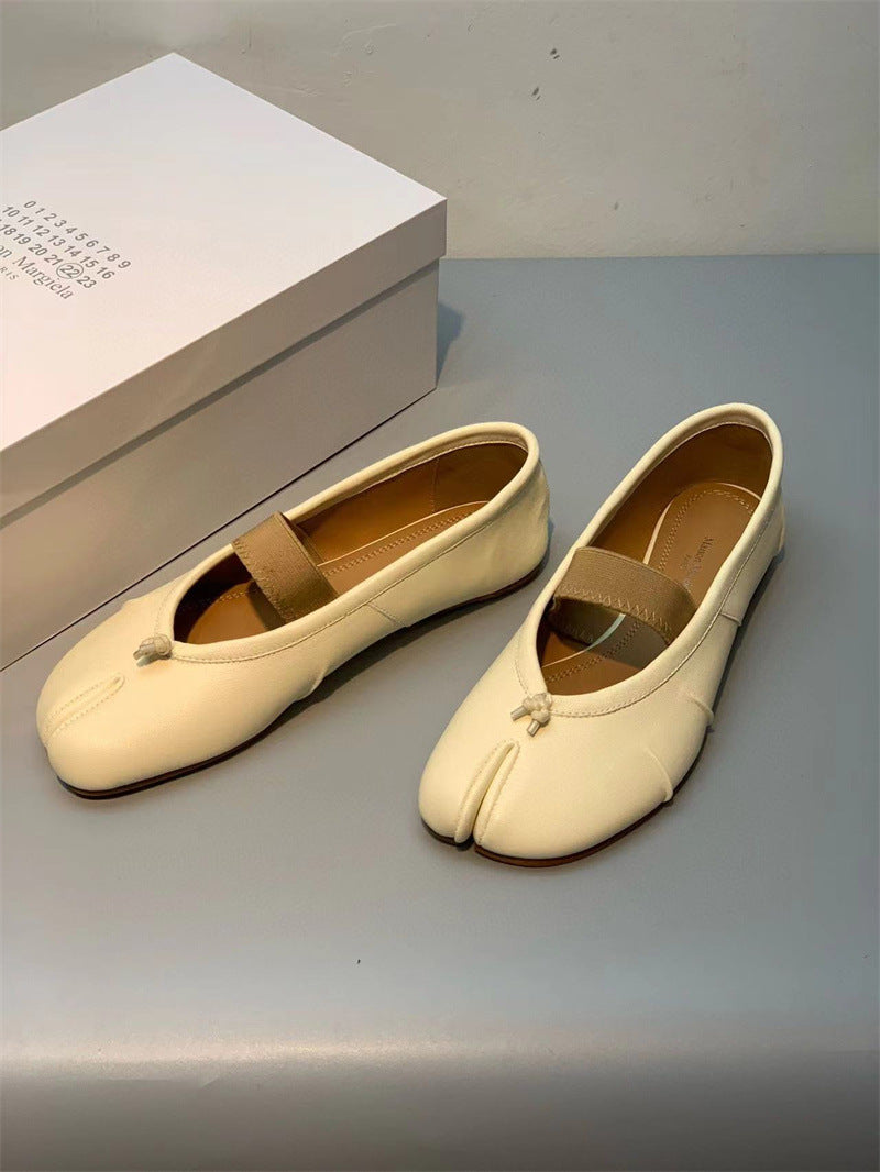 Luxury Tabi Ballet Flats Soft Leather Unique Style