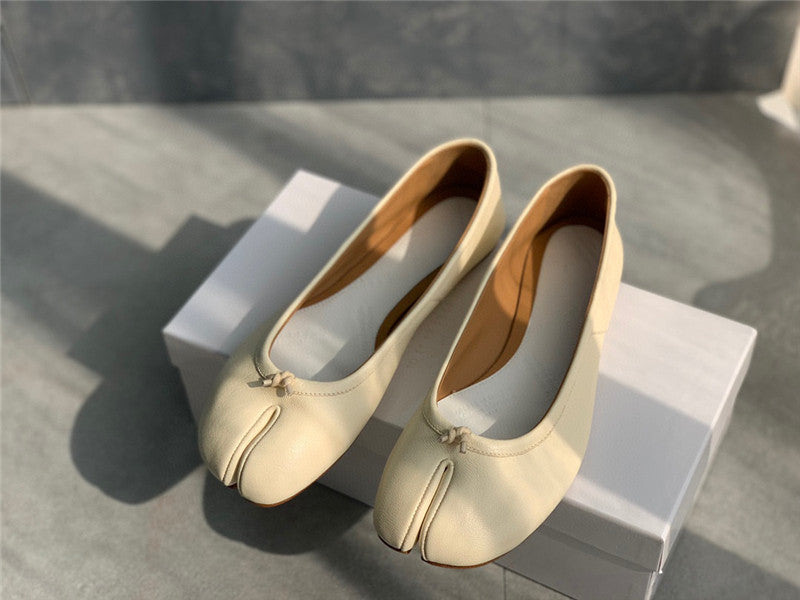 Luxury Tabi Ballet Flats Soft Leather Unique Style