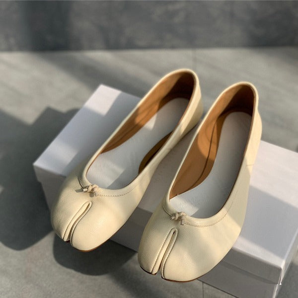 Luxury Tabi Ballet Flats Soft Leather Unique Style